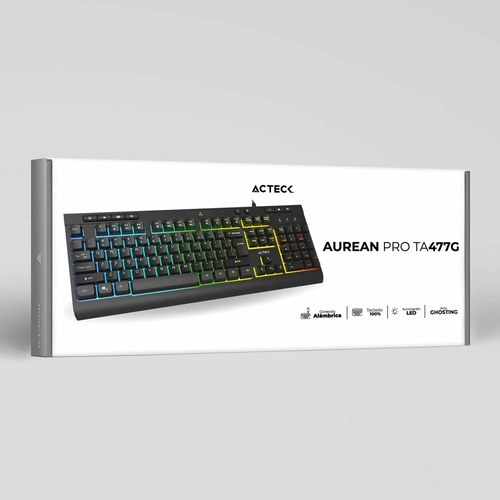 Miniatura 4 de Teclado Acteck Aurean Pro TA477G Alambrico, USB, LED,1.4 mts, Negro