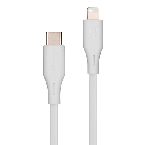 Cable USB Vorago TIPO-C a Lightning (Apple) carga rapida 20W, 1M Blanco