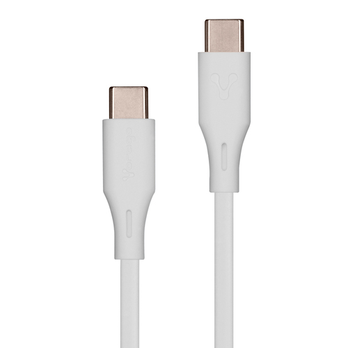 Cable USB Vorago Tipo C a tipo C, 1M Carga Rapida 60W, Blanco