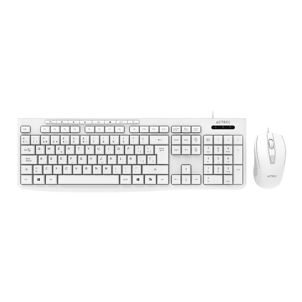Miniatura 3 de Kit Teclado y Mouse Acteck CREATOR PRIME MK455, Alambrico, USB, Membrana, Blanco