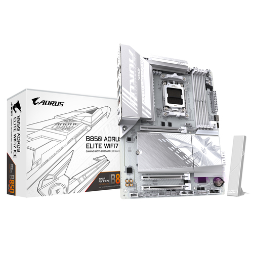 Tarjeta madre GIGABYTE B850 AORUS ELITE WIFI7 ICE Socket AM5, 4 DDR5-SDRAM, Wifi