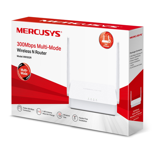 Miniatura 2 de Ruteador Inalambrico Mercusys MW302R Wi-Fi 4 (802.11n), 3 RJ-45, 300 Mbit/s, Blanco