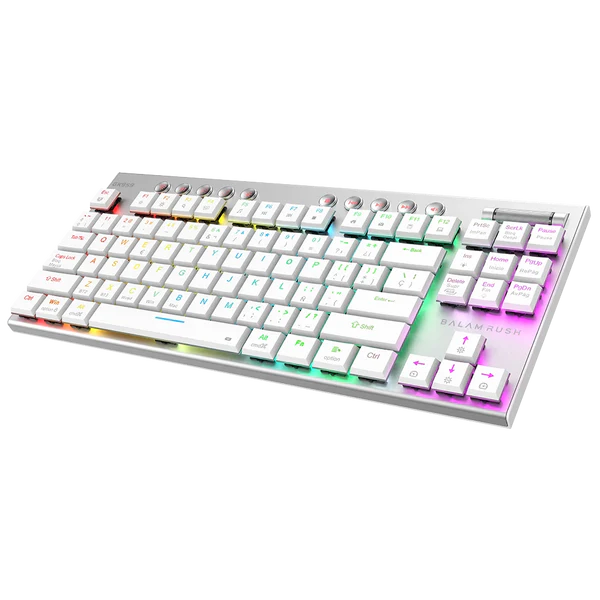 Miniatura 4 de Teclado Expert KG959 Inalambrico Blanco, Estructura Metalica, Windows , Mac, Android, Espanol, Mecanico, Switch BROWN, RGB.