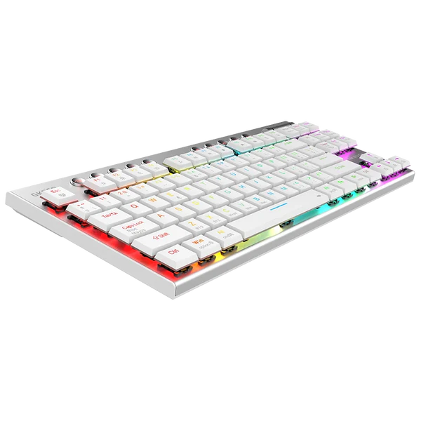 Miniatura 2 de Teclado Expert KG959 Inalambrico Blanco, Estructura Metalica, Windows , Mac, Android, Espanol, Mecanico, Switch BROWN, RGB.
