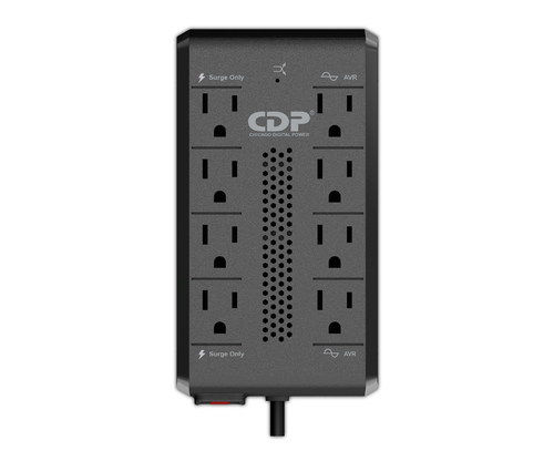 Miniatura 3 de Regulador CDP RAVR1408 1.41 kVA / 700 W, Entrada 85 V, 8 salidas AC, Negro