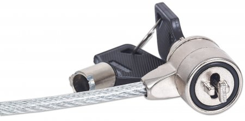 Miniatura 4 de Cable antirrobo Manhattan Candado de Seguridad para Portátiles 2 Teclas, 1.4 m, PVC, Acero, Plata