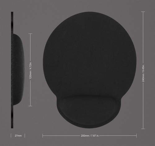 Miniatura 4 de Mousepad Manhattan Apoya muñecas, 200 mm, 240 mm, Negro