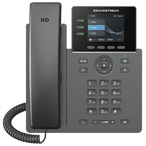 Teléfono Ip Grandstream Networks GRP2611G Terminal con conexión por cable, PoE, 3 líneas, Negro
