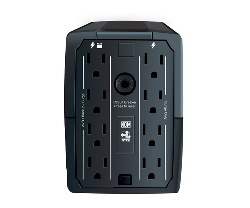 Miniatura 2 de No Break CDP R-UPR508 0.5 kVA / 250 W, 300 J, Entrada 154 V, 8 salidas AC, Negro
