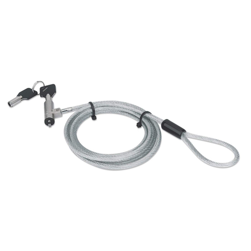 Miniatura 5 de Cable antirrobo Manhattan Candado de Seguridad Wedge N17 para Portátiles Kensington, Llave, 2 m, Acero, Metálico