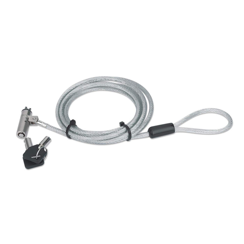 Miniatura 4 de Cable antirrobo Manhattan Candado de Seguridad Wedge N17 para Portátiles Kensington, Llave, 2 m, Acero, Metálico