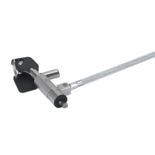 Miniatura 2 de Cable antirrobo Manhattan Candado de Seguridad Wedge N17 para Portátiles Kensington, Llave, 2 m, Acero, Metálico