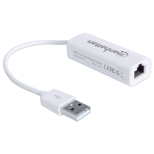 Miniatura 5 de Tarjetas de red Manhattan USB, RJ-45 1, 100 Mbit/s, Alámbrico, Blanco