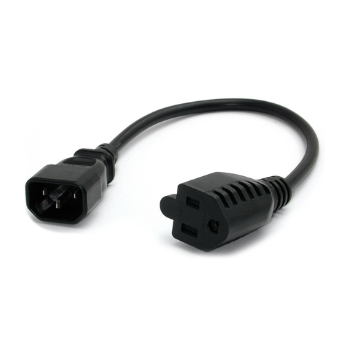 Cables de poder StarTech.com Macho, Hembra 125 V, 0.3 m, Negro