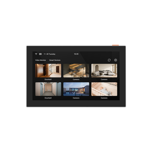 Pantalla Inala¡mbrica / Con Batera­a Recargable 4600mAh / Wi-Fi / Ideal Para Escritorio o Pared  / Vista en Vivo de Ca¡maras EZVIZ / Compatible con Videoportero CS-HP7  para ver Ca¡mara y Apertura Remota  / Audio de Dos Va­as