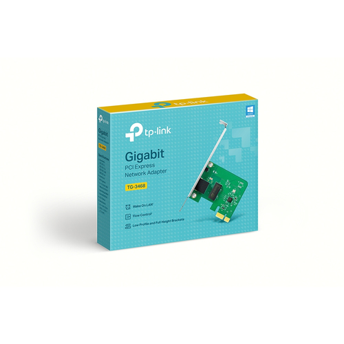 Miniatura 3 de Tarjetas de red TP-Link TG-3468 PCI Express, RJ-45 1, 2000 Mbit/s, Alámbrico, Verde, Gris