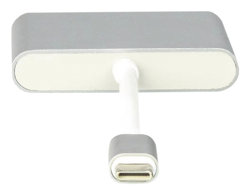 HUB Epcom TT-USB-CAV Interfaz USB 3.2 Gen 1 (3.1 Gen 1) Type-C, 1 USB A 3.1, 1 USB Tipo C, Cantidad de puertos 3, Velocidad 5000 Mbit/s, Color Plata, Blanco