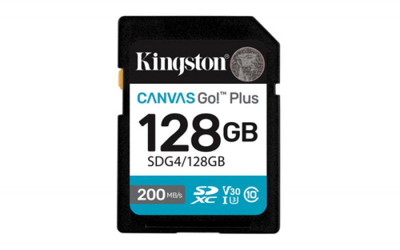 Memoria Kingston Technology Canvas Go! Plus Canvas Go! Plus 128 GB, Velocidad 200 MB/s, Clase 10