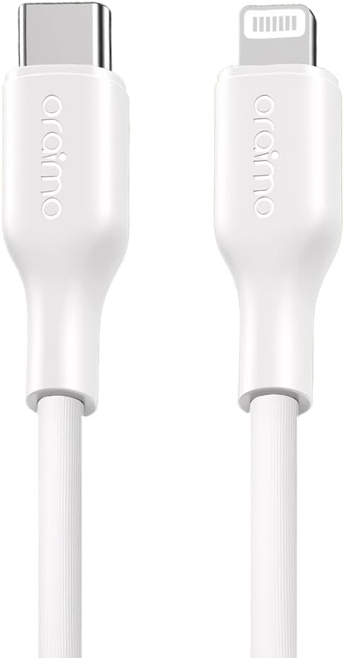 Cable de Carga ORAIMO RobustLine, USB Tipo C a Lightning, 30W, 3A, 1 metro, carga rapida, datos 480Mbps.
