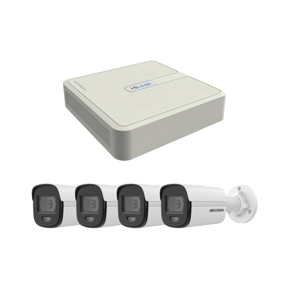 Kit IP 4Megapixel / NVR de 4 Canales con 4 Puertos PoE / 4 Ca¡maras IP Dual light con microfono
