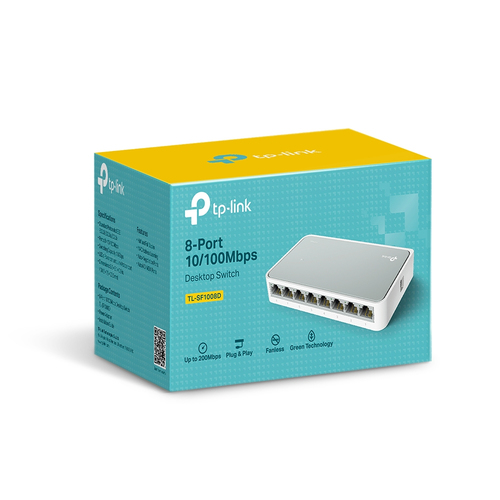 Miniatura 4 de Switch TP-Link TL-SF1008D No administrado, RJ-45 8, Fast Ethernet (10/100), Blanco