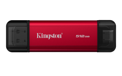 SSD Externo Kingston Technology Dual Portable 512 GB, USB Type-A / USB Type-C, Negro, Rojo