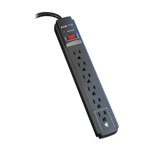 Supresor de picos Tripp Lite 120 V, 1800 W, 790 J, 6 contactos, NEMA 5–15P, Negro