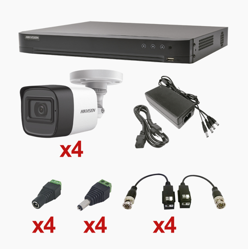 Kit videovigilancia Hikvision KH1080P4BW 4 canales, cámara 1920 x 1080, Bala (forma)