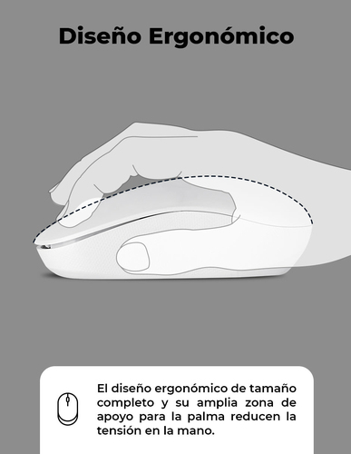 Miniatura 3 de Mouse TechZone TZACMOI49 3 Botones, 1200 DPI, RF inalámbrico, 10 m, Blanco