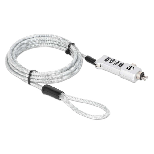 Miniatura 4 de Cable antirrobo Manhattan 440301 Kensington, Nano, Noble, Cerradura con combinación, 1.8 m, Carbono, Cloruro de polivinilo (PVC), Acero, Plata