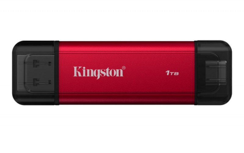 SSD Externo Kingston Technology Dual Portable 1 TB, USB Type-A / USB Type-C, Negro, Rojo