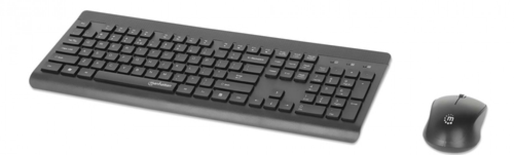Teclado Inalámbrico Manhattan 180771 Tamaño completo (100%), 10 m, Teclado numérico, Negro