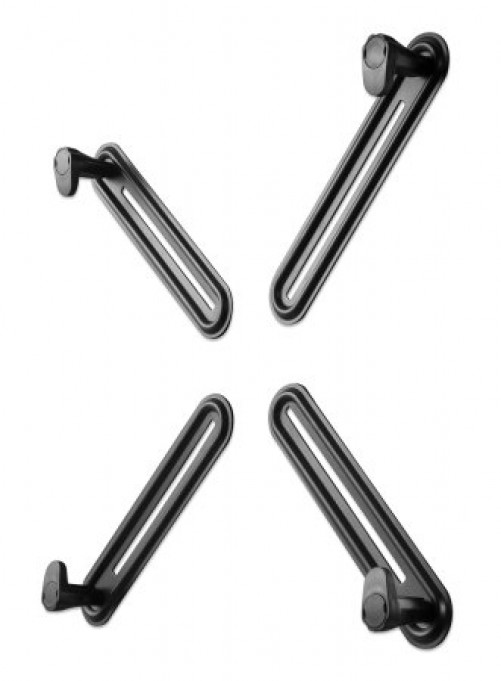 Soportes de pantalla Manhattan Color Negro, Material Plástico, Acero