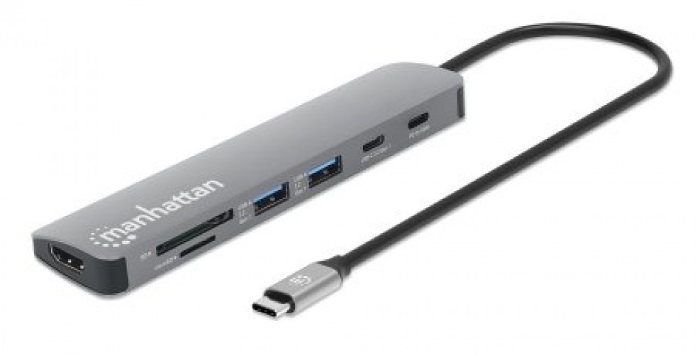 Docking Station Manhattan 190442 4K Ultra HD, USB 3.2 Gen 1 (3.1 Gen 1) Type-C, HDMI 1, USB A 2, USB Tipo C 2