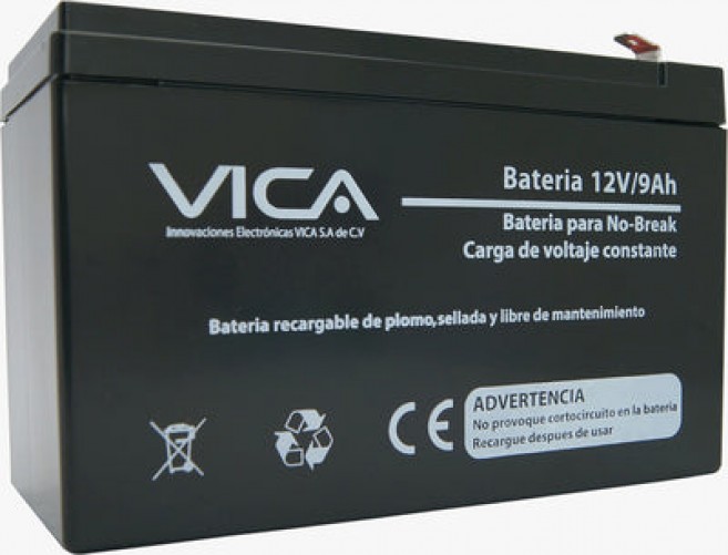 Bateria para UPS Vica 12V / 9AH Plomo ácido, 12 V, 9 Ah, Negro