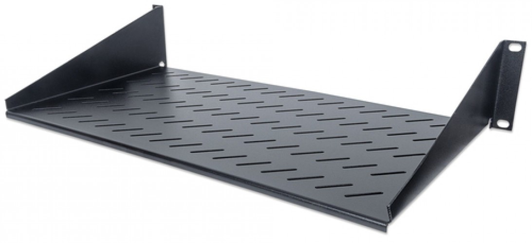 Charola Intellinet 712507 Tipo Repisa de estante, Color Negro, Material Acero, Peso Max. 25 kg, Capacidad del rack 2U