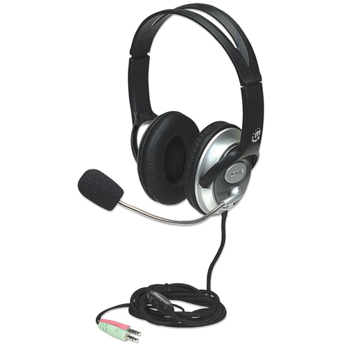 Audífonos Manhattan Audífonos Estéreo Clásicos Diadema, Alámbrico, 3.5 mm, Negro