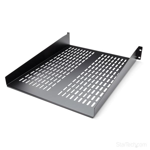 Charola StarTech.com Tipo Estantería, Color Negro, Material Acero, Peso Max. 22.6 kg, Tornillos incluidos Si, Capacidad del rack 2U