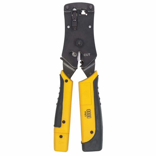 Miniatura 2 de Pinza Ponchadora Intellinet con Probador de cables, RJ-11/RJ-12/RJ-22/RJ-45, Negro/Amarillo