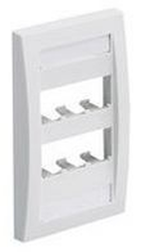 Placa de Pared Vertical Ejecutiva, Salida Para 6 Puertos Mini-Com, Con Espacios Para Etiquetas, Color Blanco Mate