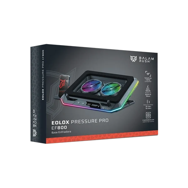 Miniatura 2 de Base Enfriadora para Laptop Balam Rush Eolox Pressure Pro EF800, Hasta 17