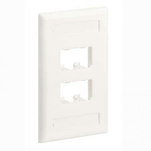 Placa de pared Panduit CFPL4WHY 4 Diseño Convencional, Color Blanco
