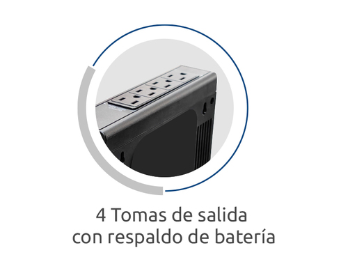 Miniatura 5 de No Break CDP LI-504 0.5 kVA / 250 W, 380 J, Entrada 140 V, 4 salidas AC, Negro
