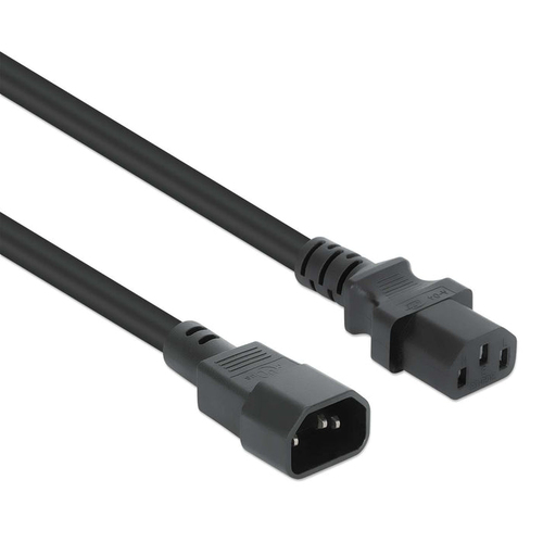 Miniatura 5 de Cables de poder Manhattan Hembra, Macho 250 V, 1 m, Negro