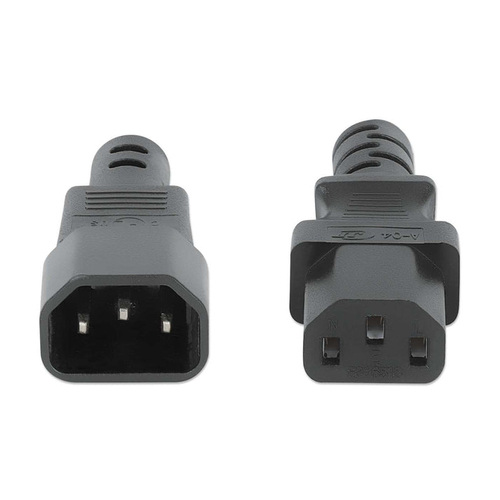 Miniatura 4 de Cables de poder Manhattan Hembra, Macho 250 V, 1 m, Negro