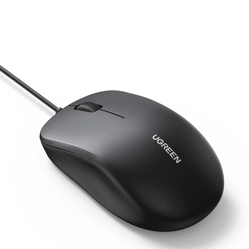 Mouse Optico Ugreen, 3 Botones, 1200 DPI, Alambrico, USB-A, Negro