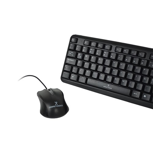 Miniatura 2 de Kit Teclado y Mouse Perfect Choice PC-201076 USB, Interruptor de membrana, Alámbrico, 1000 DPI, Negro