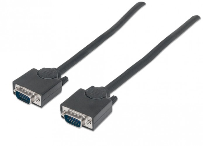 Cable VGA Manhattan Cable para monitor SVGA 1.8 m, Macho, Macho, Negro