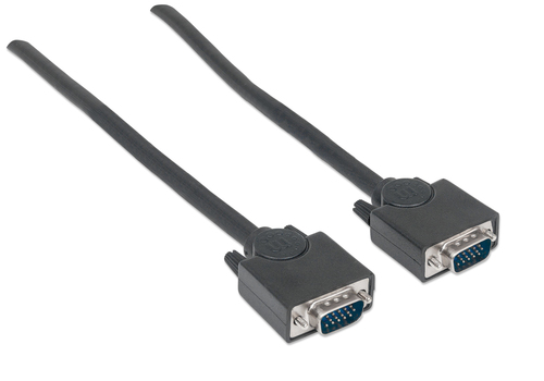 Miniatura 5 de Cable VGA Manhattan Cable para monitor SVGA 1.8 m, Macho, Macho, Negro