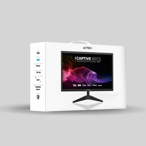 Miniatura 2 de Monitor Acteck AC-939409 19.5", HD, TN, 75 Hz, 5 ms, Negro